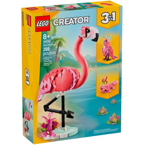 LEGO Creator 3 em 1 - Animais Selvagens: Flamingo Rosa - 288 Peças - 31170