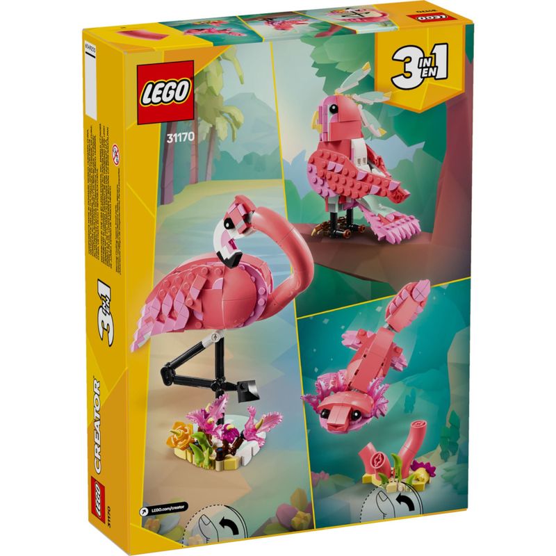 LEG31170 - LEGO Creator 3 em 1 - Animais Selvagens Flamingo Rosa - 288 Pecas - 31170 7