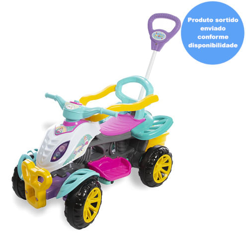 Quadriciclo Infantil com Empurrador - Meninas - Maral