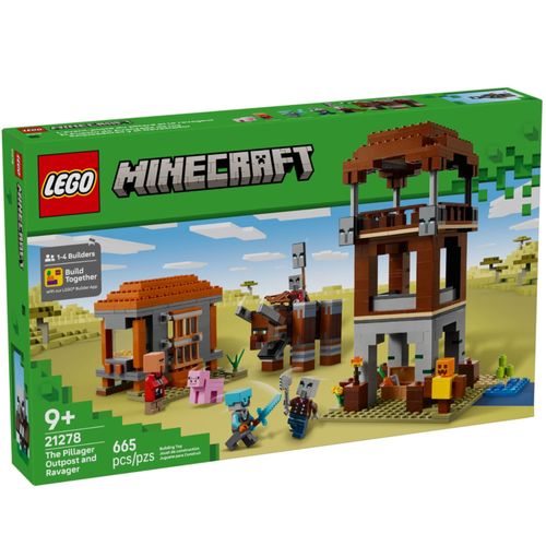 LEGO Minecraft - O Posto Avançado do Saqueador e o Devastador - 665 Peças - 21278