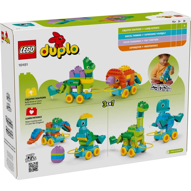 LEG10451 - LEGO Duplo 3 em 1 - Dinossauros Sobre Rodas - 108 Pecas - 10451 6