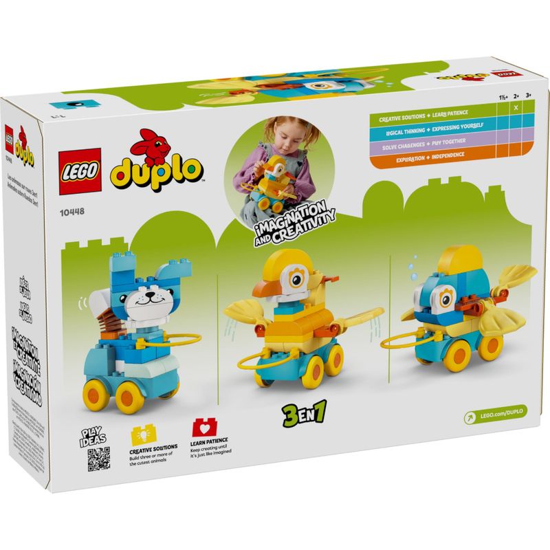 LEG10448 - LEGO Duplo 3 em 1 - Animais Sobre Rodas - 58 Pecas - 10448 5