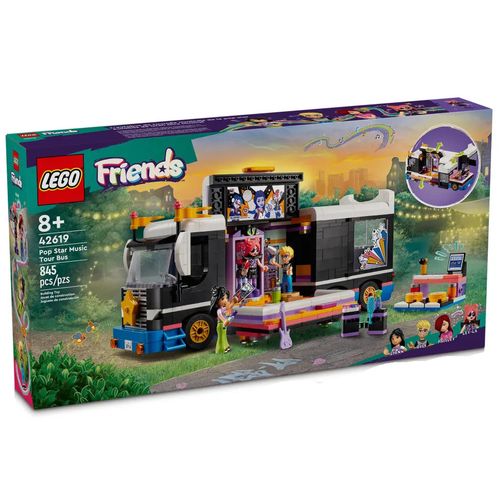 LEGO Friends - Ônibus de Turismo Musical Pop Star - 845 Peças - 42619