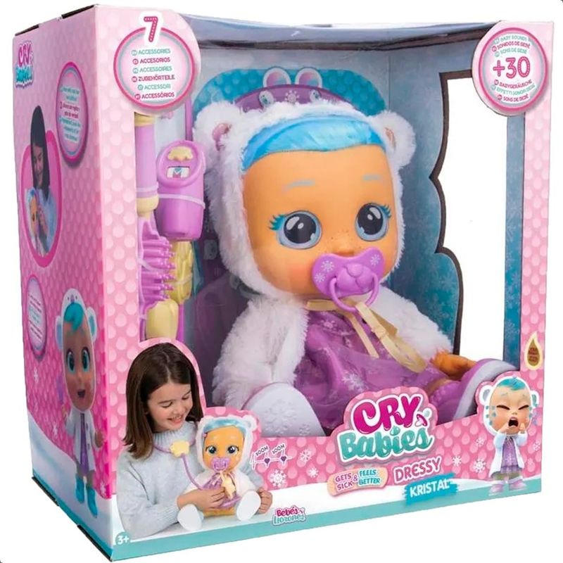 MLABR2144 - Boneca Cry Babies - Crystal - Dressy - 30 cm - Multikids 2