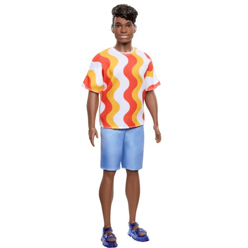 Boneco Ken Fashionista - Camiseta com Ondas e Shorts Azul - 220 - Mattel