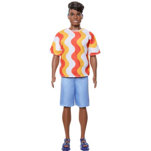Boneco Ken Fashionista - Camiseta com Ondas e Shorts Azul - 220 - Mattel