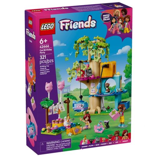 LEGO Friends - Festa de Aniversário de Gato e Casa na Árvore - 321 Peças - 42666