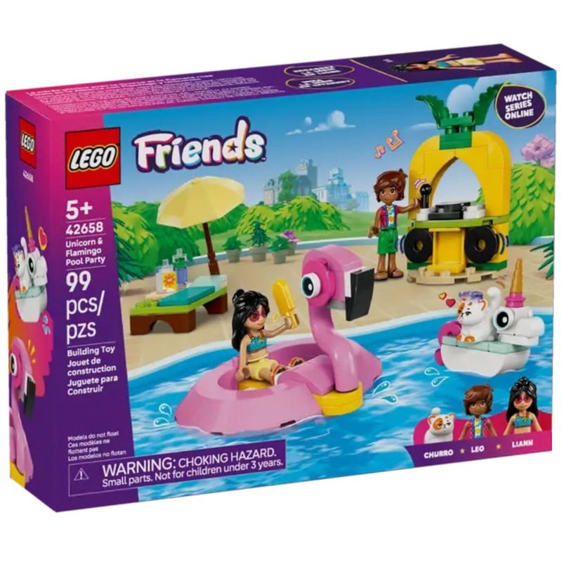LEG42658 - LEGO Friends - Festa na Piscina com Unicornio e Flamingo - 99 Pecas - 42658 1