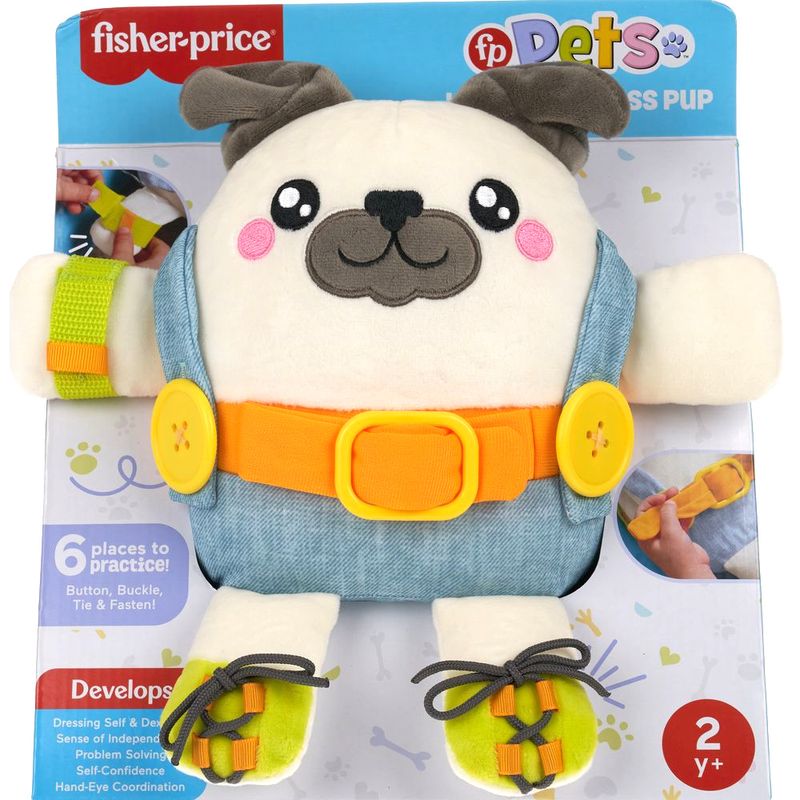 MATHYC29 - Pelucia Infantil - Pug Hora de se Vestir - 25 cm - Fisher-Price 2