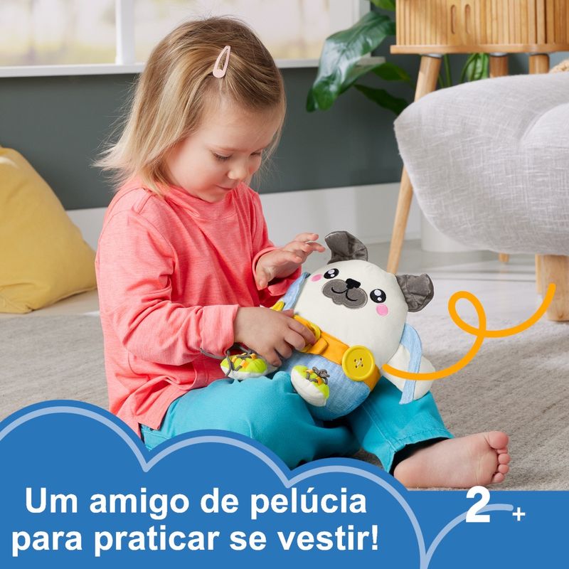 MATHYC29 - Pelucia Infantil - Pug Hora de se Vestir - 25 cm - Fisher-Price 7