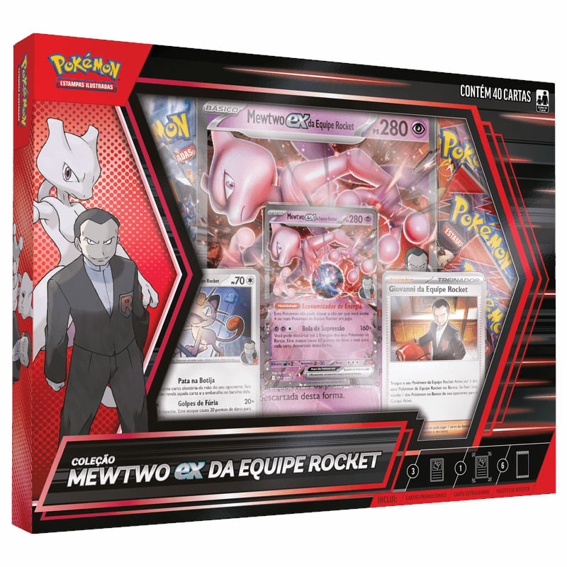 COP35578 - Box de Cartas Pokemon - Mewtwo Ex da Equipe Rocket - Copag 1
