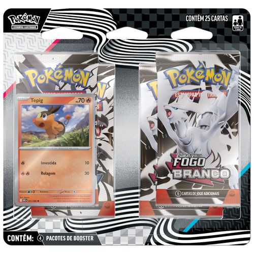 Jogo de Cartas Pokémon - Tepig - Raio Preto e Fogo Branco - Blister Quadruplo - Copag
