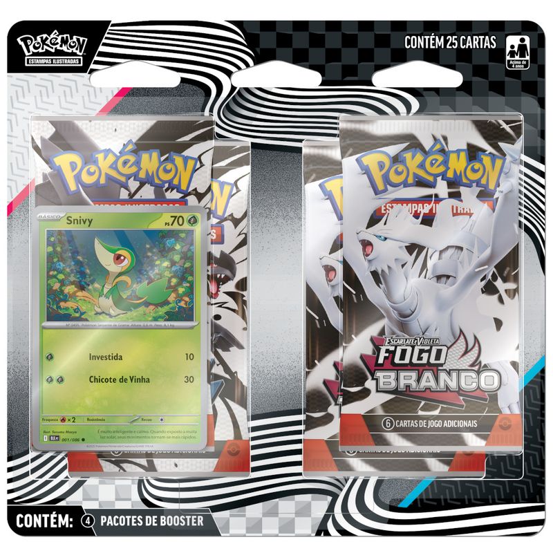 COP35898 SNIVY - Jogo de Cartas Pokemon - Snivy - Raio Preto e Fogo Branco - Blister Quadruplo - Copag 1