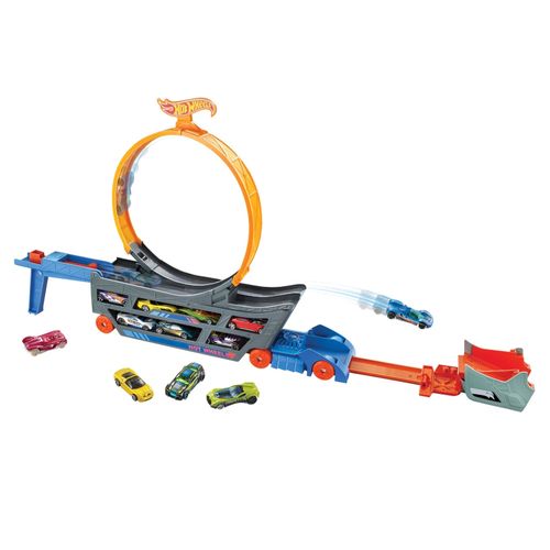 Caminhão com Pista e Carrinho Hot Wheels - Stunt & Go - City - Mattel