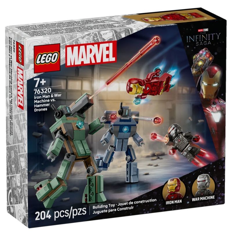 LEG76320 - LEGO Marvel - Homem de Ferro e Maquina de Combate vs Drones Hammer - 204 Pecas - 76320 1