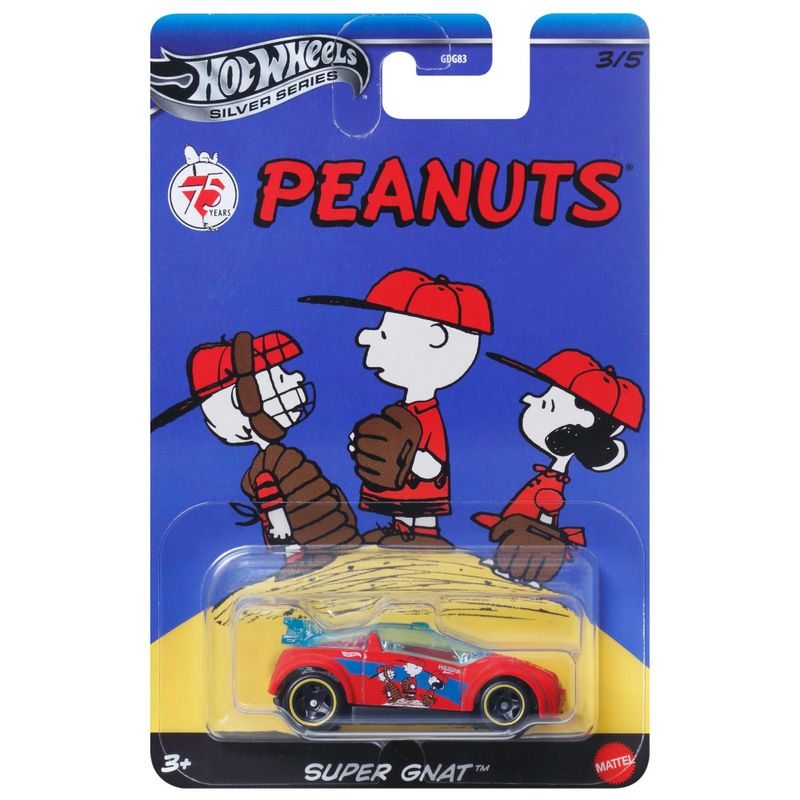 MATGDG83 JCB84 - Carrinho Hot Wheels - Super GNAT - Peanuts - Silver Series - 164 - Mattel 1