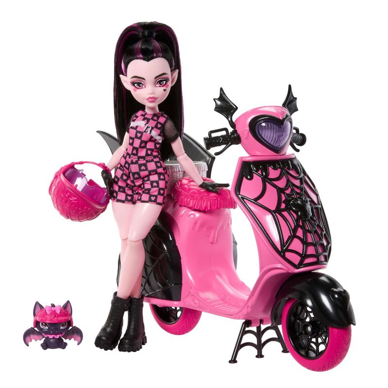 MATJDR61 - Conjunto Monster High - Draculaura e Vamptastic Scooter - Mattel 1