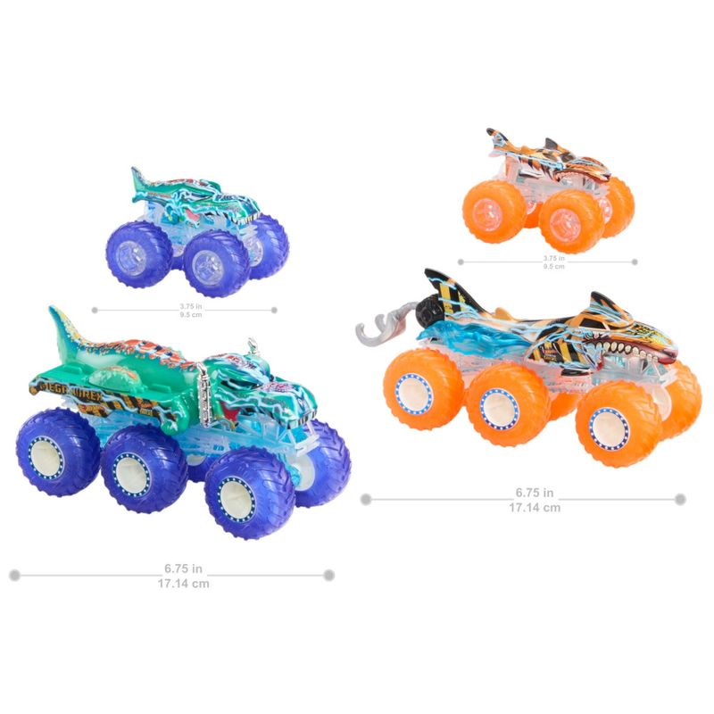 MATHYJ29 - Conjunto de Carrinhos Hot Wheels - Mega-Wrex e Tiger Shark - 164 - Mattel 3