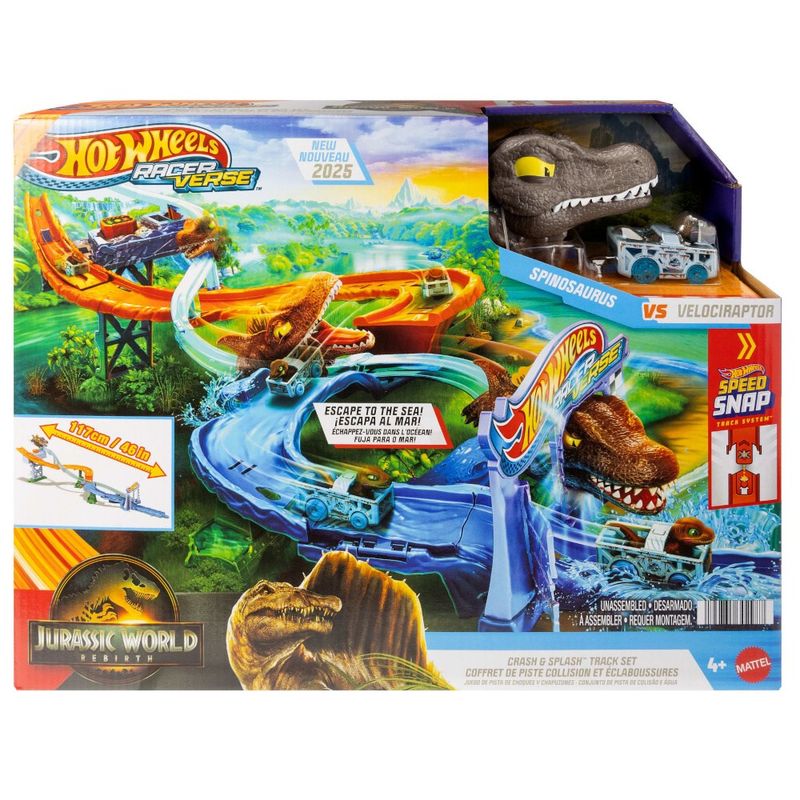 MATJFP32 - Pista com Carrinho Hot Wheels - Colisao e Agua - Jurassic World Rebirth - Mattel 1