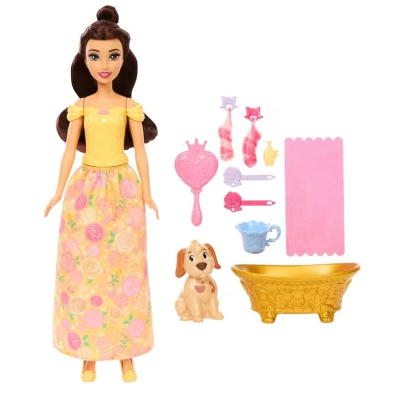 MATJFC42 -  Princesa - Hora do Banho com Bella - Casa de Bonecas - Disney - Mattel 5