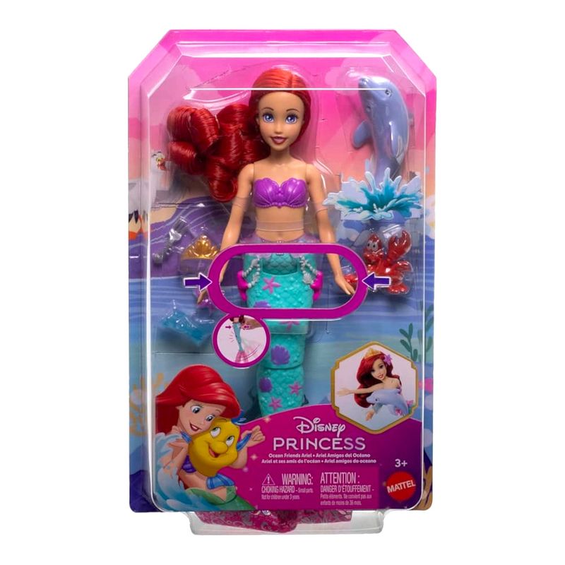 MATJFC39 -  Princesa - Ariel e Sebastian - Fundo do Mar com Golfinho - Disney - Mattel 1