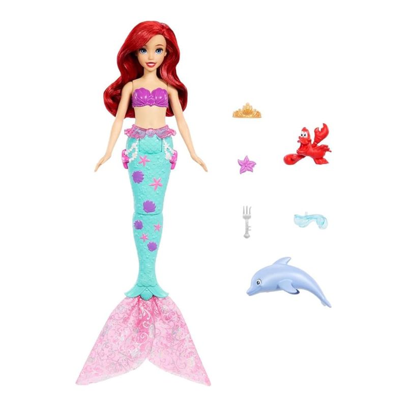 MATJFC39 -  Princesa - Ariel e Sebastian - Fundo do Mar com Golfinho - Disney - Mattel 2