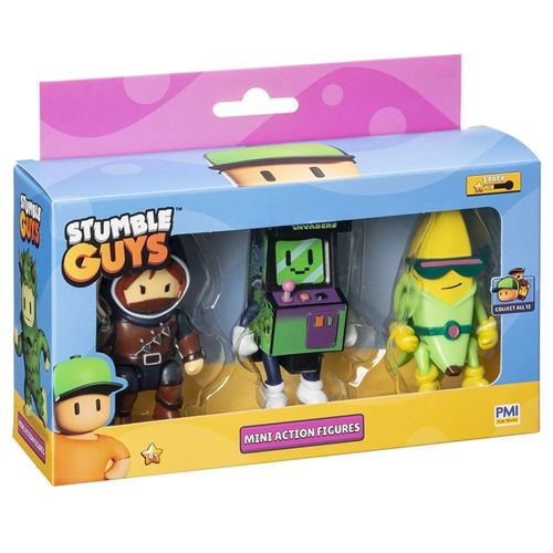 Conjunto de Figuras - Stabby Kate, Stumble Invaders e Super Banana - Stumble Guys - 07 cm - Multikids