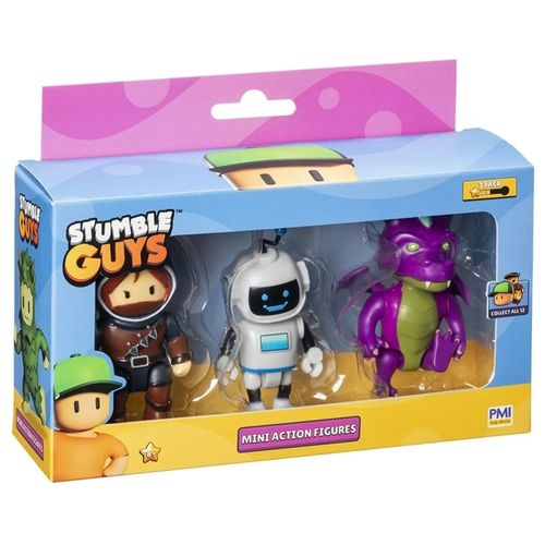 Conjunto de Figuras - Stabby Kate, Stumblebot MK3 e Dusk Dragon - Stumble Guys - 07 cm - Multikids