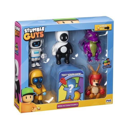 Conjunto Stumble Guys - Stumblebot MK3, Yang, Dusk Dragon, Hazmat NBC e Boxing Roo - 07 cm - Multikids