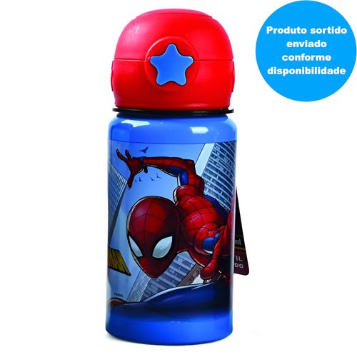 Garrafa Infantil com Trava e Canudo - Spider-Man - Sortido - 500 ml - BBR Toys