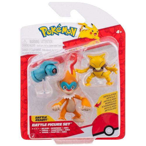 Conjunto de Figuras Pokémon - Monferno, Beldum e Abra - Sunny