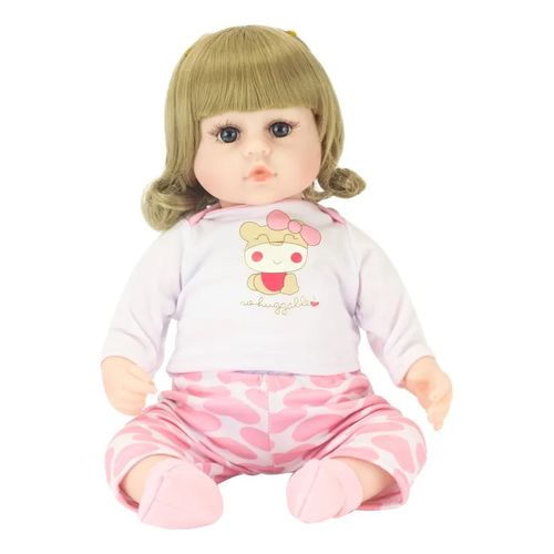 Boneca Reborn com Pelúcia - Baby Star - Loira - BBR Toys