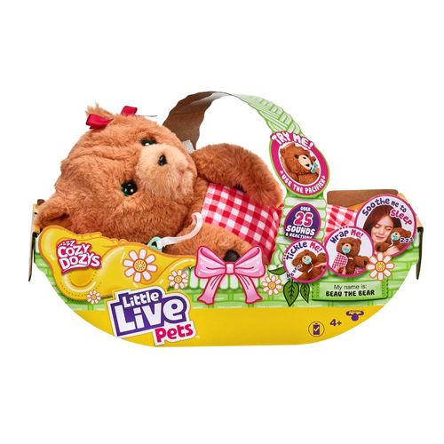 Pelúcia Interativa com Som - Beau o Urso - Cozy Dozys - Little Live Pets - 24 cm - Fun