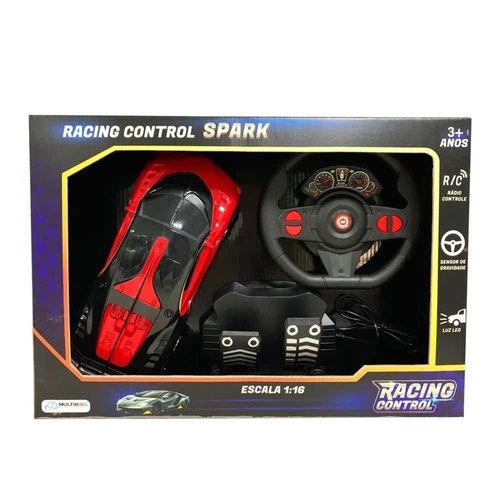 Carrinho de Controle Remoto - Spark Vermelho - Racing Control - 27cm - 1:16 - Multikids