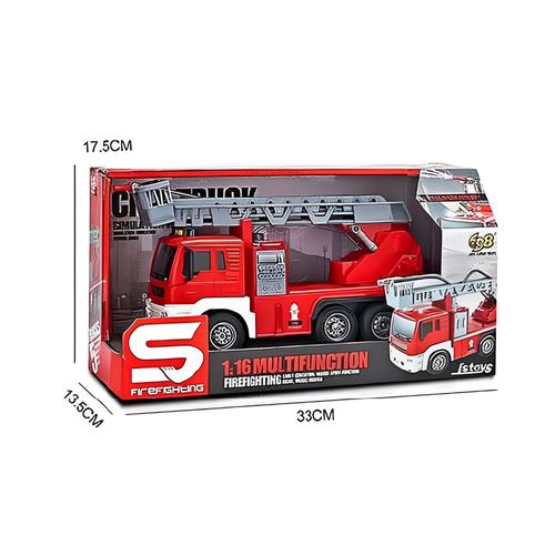 Caminhão de Bombeiro com Fricção - FireTruck Luz e Som - Vermelho - 25cm - 1:16 - Yes Toys