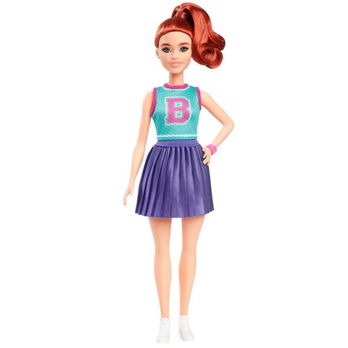 Boneca Barbie - Camiseta Verde e Saia Roxa - Fashionista - Mattel